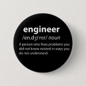 Engineer Funny Dictionary Definition Ronde Button 5,7 Cm (Voorkant)