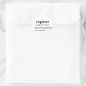 Engineer Funny Dictionary Definition Ronde Sticker (Tas)