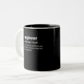 Engineer Funny Dictionary Definition Tweekleurige Koffiemok (Voorkant links)