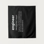 Engineer Funny Dictionary Definition Wandkleed (Voorkant)