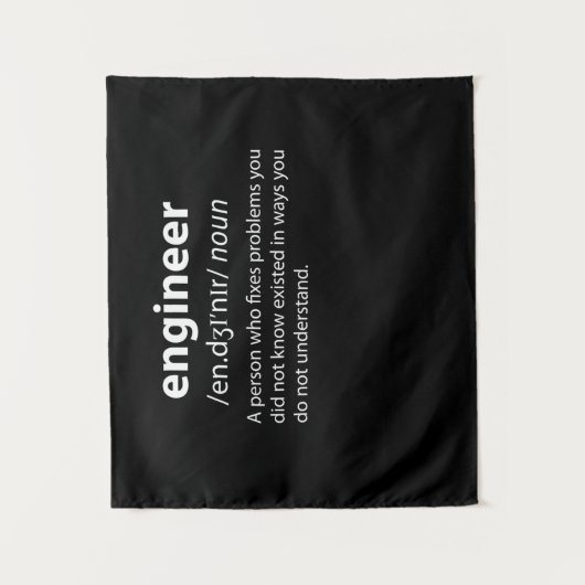 Engineer Funny Dictionary Definition Wandkleed (Voorkant)