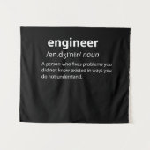 Engineer Funny Dictionary Definition Wandkleed (Voorkant (horizontaal))