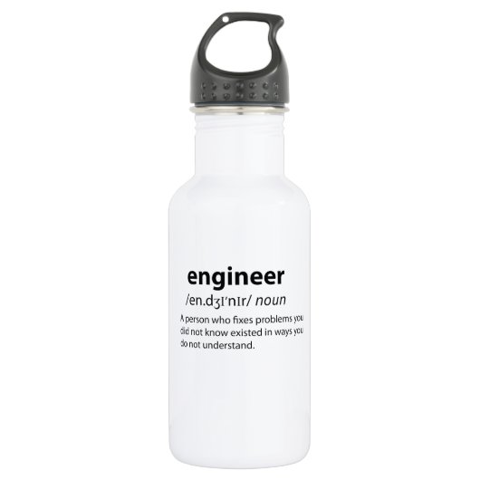 Engineer Funny Dictionary Definition Waterfles (Voorkant)