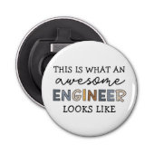 Engineer Funny Geweldige Engineer | Techniek Button Flesopener (Voorkant)