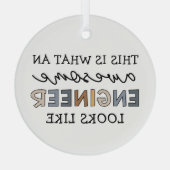 Engineer Funny Geweldige Engineer | Techniek Glas Ornament (Achterkant)