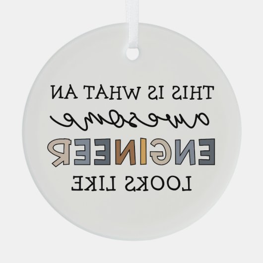 Engineer Funny Geweldige Engineer | Techniek Glas Ornament (Achterkant)