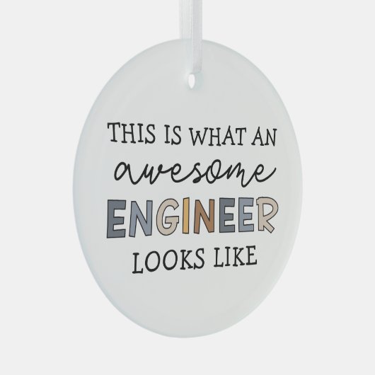 Engineer Funny Geweldige Engineer | Techniek Glas Ornament (Voorkant Rechts)