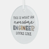 Engineer Funny Geweldige Engineer | Techniek Glas Ornament (Voorkant links)