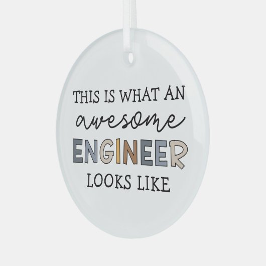 Engineer Funny Geweldige Engineer | Techniek Glas Ornament (Voorkant links)
