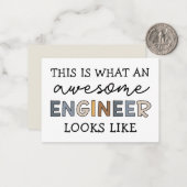 Engineer Funny Geweldige Engineer | Techniek Notitiekaartje (Voorkant / Achterkant in situ)