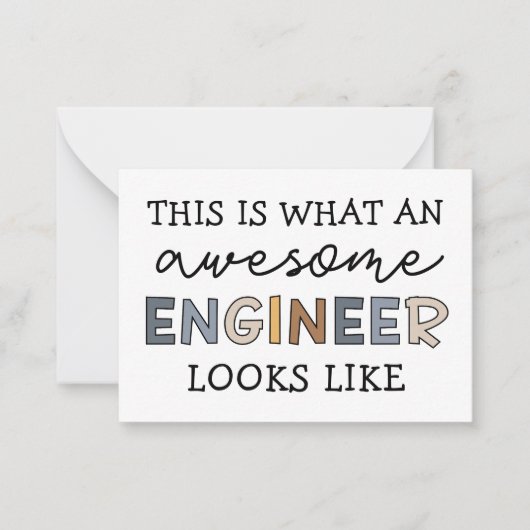 Engineer Funny Geweldige Engineer | Techniek Notitiekaartje (Voorkant)