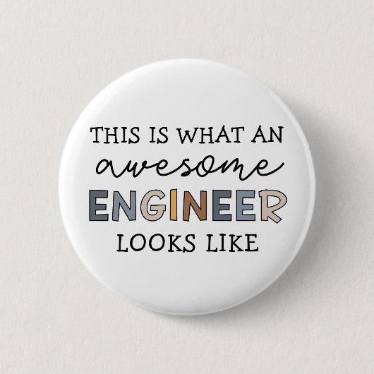 Engineer Funny Geweldige Engineer | Techniek Ronde Button 5,7 Cm (Voorkant)