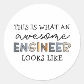 Engineer Funny Geweldige Engineer | Techniek Ronde Sticker (Voorkant)