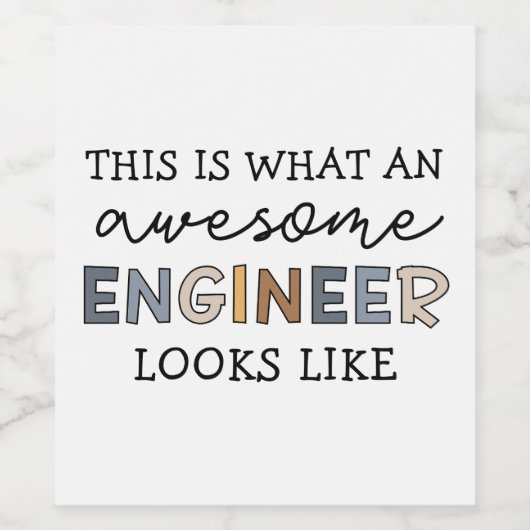Engineer Funny Geweldige Engineer | Techniek Wijn Etiket (Enkel label)