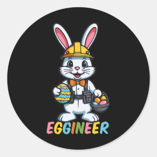Engineer Funny Paasdag Mannen Vrouwen Pasen Ronde Sticker