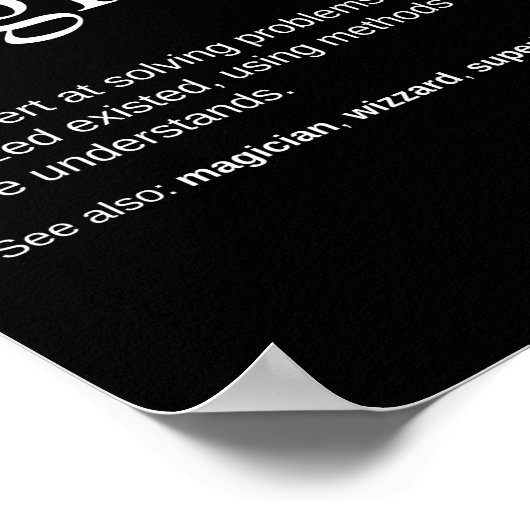 Engineer Funny Work Definitie Poster (Hoek)