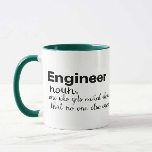 Engineer Get Excited Joke humor Pun Funny Design Mok (Links)