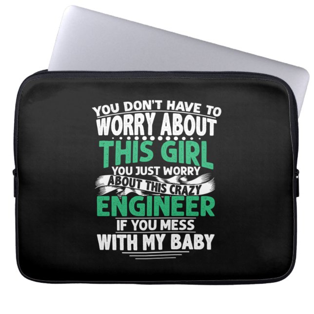Engineer Girl Engineer Laptop Sleeve (Voorkant)