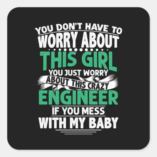 Engineer Girl Engineer Vierkante Sticker (Voorkant)