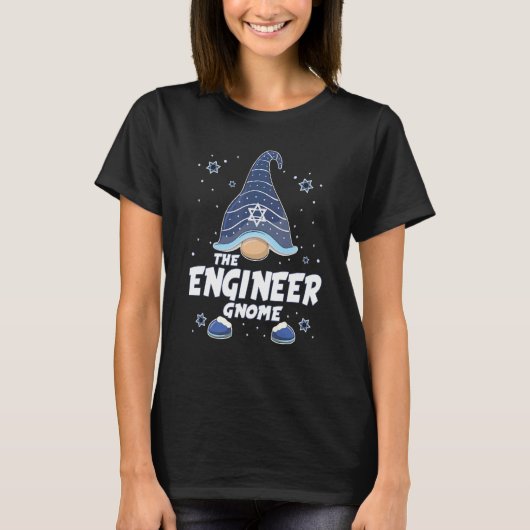 Engineer Gnome  Hanukkah Family Matching for men w T-shirt (Voorkant)