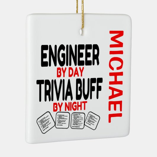 Engineer houdt van spelen Trivia CUSTOM Keramisch Ornament (Rechts)