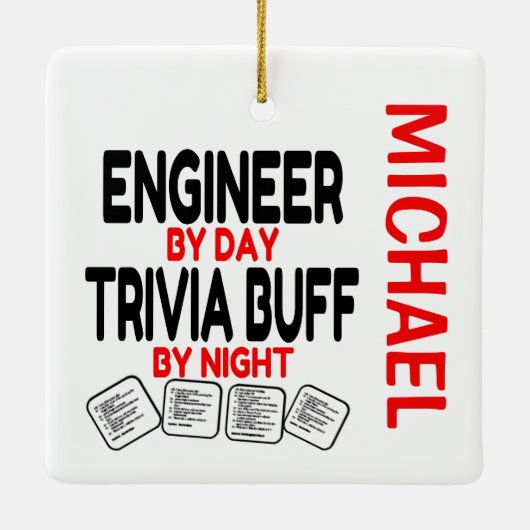 Engineer houdt van spelen Trivia CUSTOM Keramisch Ornament (Achterkant)