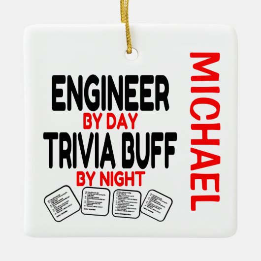 Engineer houdt van spelen Trivia CUSTOM Keramisch Ornament (Voorkant)