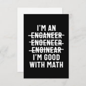 Engineer. Ik ben goed met Wiskunde RSVP Kaartje (Voorkant / Achterkant)