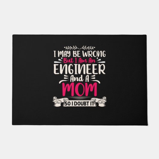 Engineer ik ben ingenieur en moeder deurmat (Voorkant)