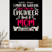 Engineer ik ben ingenieur en moeder poster (Keuken)