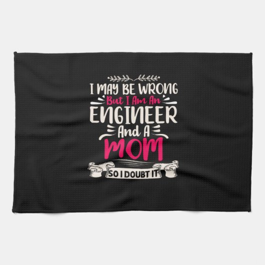 Engineer ik ben ingenieur en moeder theedoek (Horizontaal)