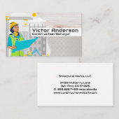 Engineer Looking at Blueprints | Construction Site Visitekaartje (Voorkant / Achterkant)