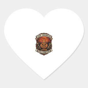 Engineer Loves Halloween Pompoen Harde Hoed Hamer  Hart Sticker