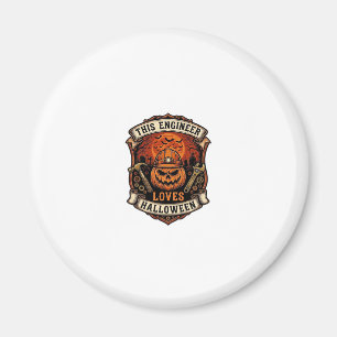 Engineer Loves Halloween Pompoen Harde Hoed Hamer Magneet