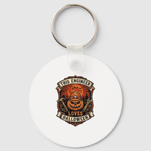 Engineer Loves Halloween Pompoen Harde Hoed Hamer  Sleutelhanger