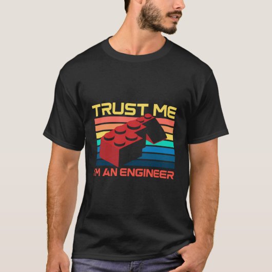 Engineer Master Builder Building Blocks Bricks Bri T-shirt (Voorkant)