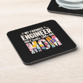 Engineer Mijn favoriete ingenieur roept me mama Bier Onderzetter (Linkerzijde)