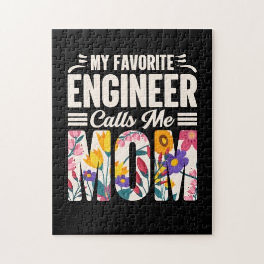 Engineer Mijn favoriete ingenieur roept me mama Legpuzzel (Verticaal)