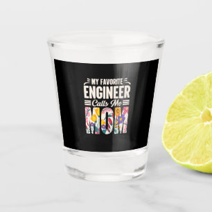 Engineer Mijn favoriete ingenieur roept me mama Shot Glas