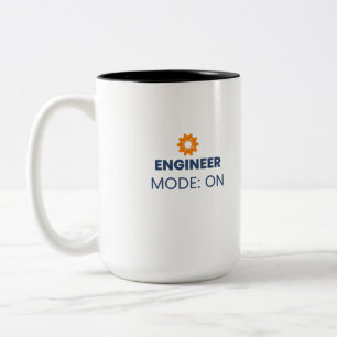 Engineer Modus Aan Geamuseerd Technisch Ontwerp Tweekleurige Koffiemok