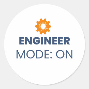 Engineer Modus Aan Leuk Technisch Ontwerp Ronde Sticker