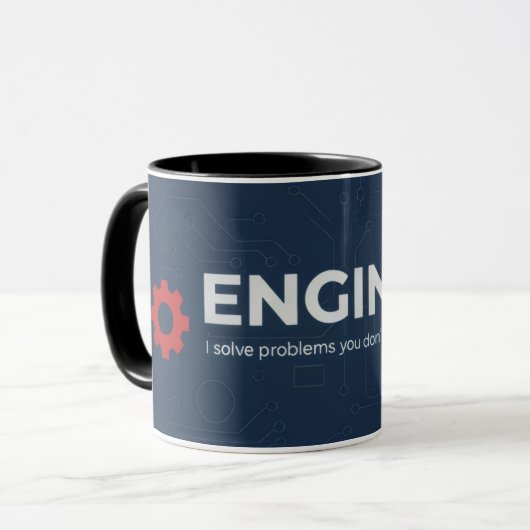 Engineer Mug - ENGINEER I solve problems Mok (Voorkant links)
