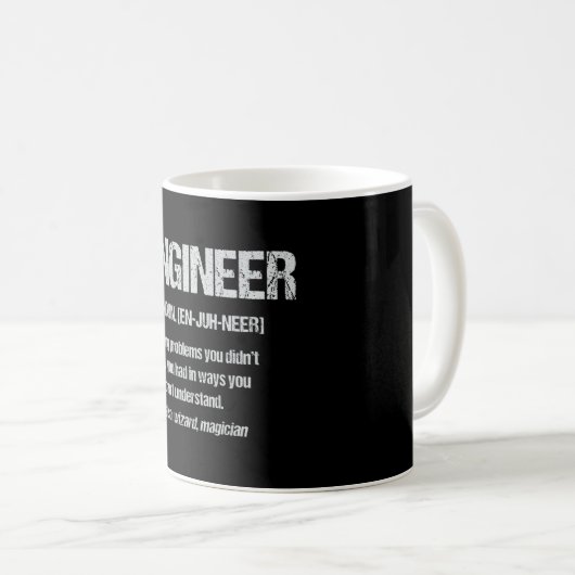 ENGINEER NOUN Funny Engineering Quotes Graduation Koffiemok (Voorkant rechts)