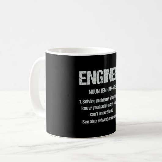 ENGINEER NOUN Funny Engineering Quotes Graduation Koffiemok (Voorkant links)