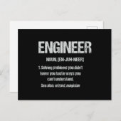 ENGINEER NOUN Funny Engineering Quottes Afstuderen Briefkaart (Voorkant / Achterkant)