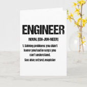 ENGINEER NOUN Funny Engineering Quottes Afstuderen Kaart (Gele Bloem)