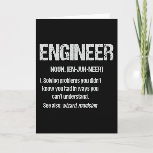 ENGINEER NOUN Funny Engineering Quottes Afstuderen Kaart (Voorkant)