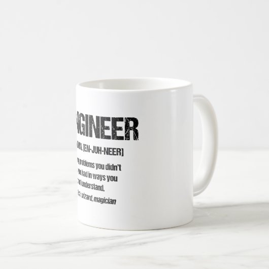 ENGINEER NOUN Funny Engineering Quottes Afstuderen Koffiemok (Voorkant rechts)