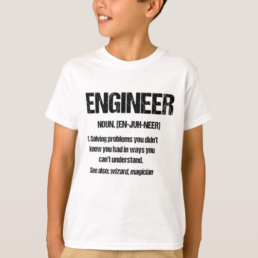 ENGINEER NOUN Funny Engineering Quottes Afstuderen T-shirt (Voorkant)