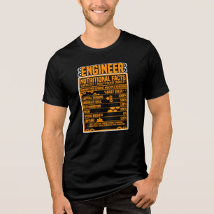Engineer Nutritional Facts Funny Typografie Tri-Blend Shirt